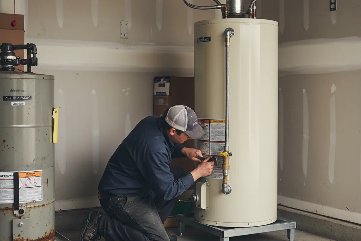 Water heater and shutoff valve replacement in East Canton